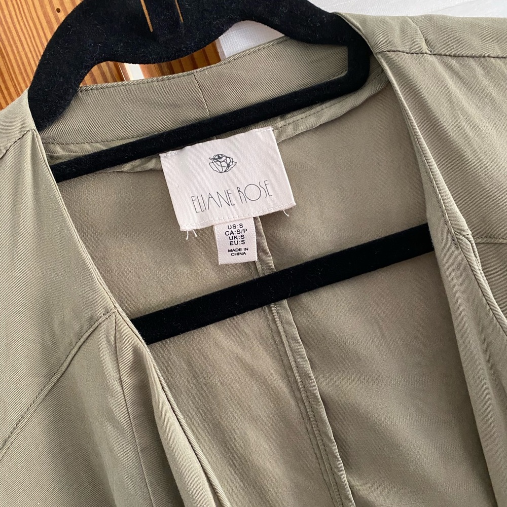 Olive Draped Blazer Jacket - image 2